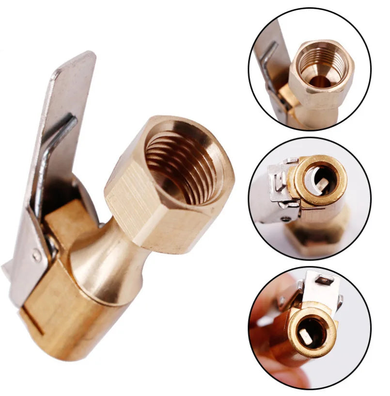 Car Tire Air Chuck Inflator Pump Valve Connector Clip-on Adapter Zpaxo 5
