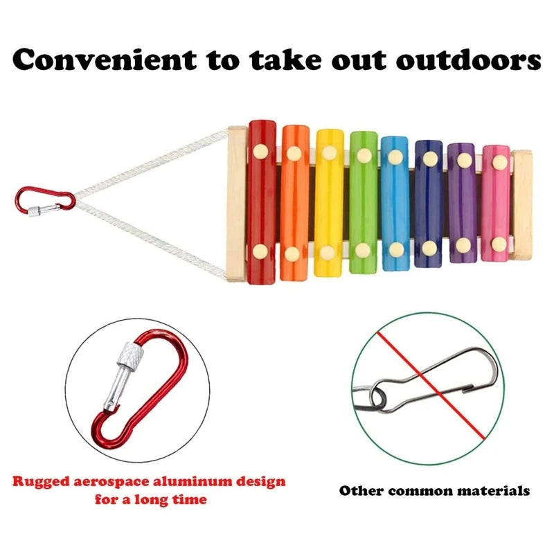 Bird Parrot Intelligence Toy Rope Hanging Chicken Xylophone Hens