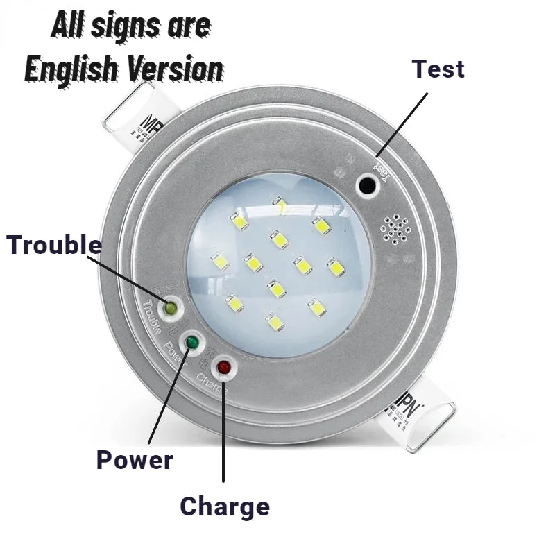 Rechargeable LED Emergency Downlight 5W Recessed Ceiling Light Emergency Downlight Zpaxo