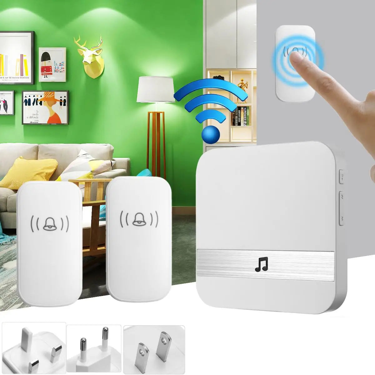 Universal 433MHz Wireless WIFI Smart Video Doorbell Chime Indoor Music Receiver 52 Melodies 4 Levels Volume for Smart Doorbells Zpaxo