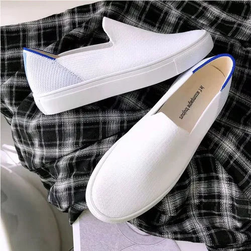 Women Loafers Flats Shoes Pregnant Outside Knitted Slip-On Spring/Autumn Round Toes Casual Womens Flats Shoes Zapatos Mujer Zpaxo