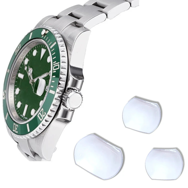 Sapphire Bubble Magnifier Calendar Lens Date Window Watch Crystal