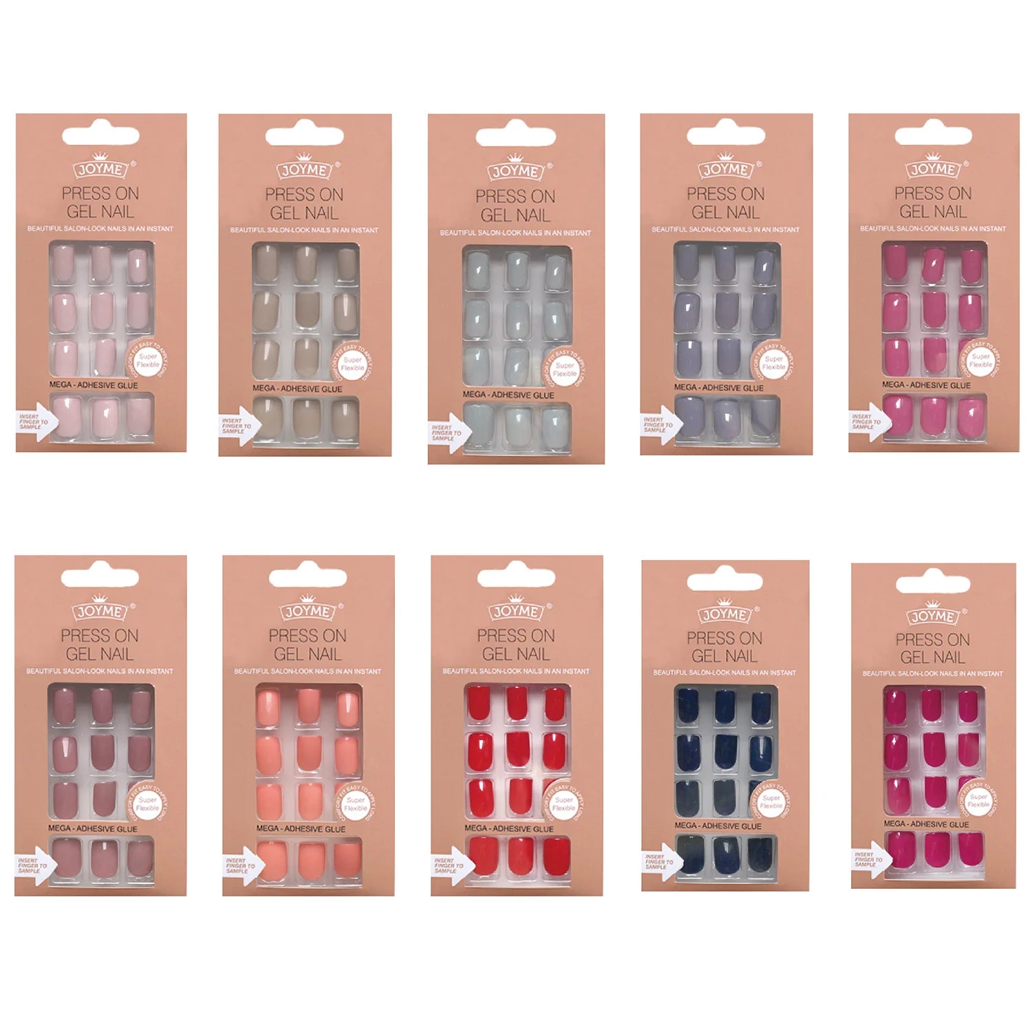 Box Detachable Square Head Short False Nails Press Artificial Zpaxo