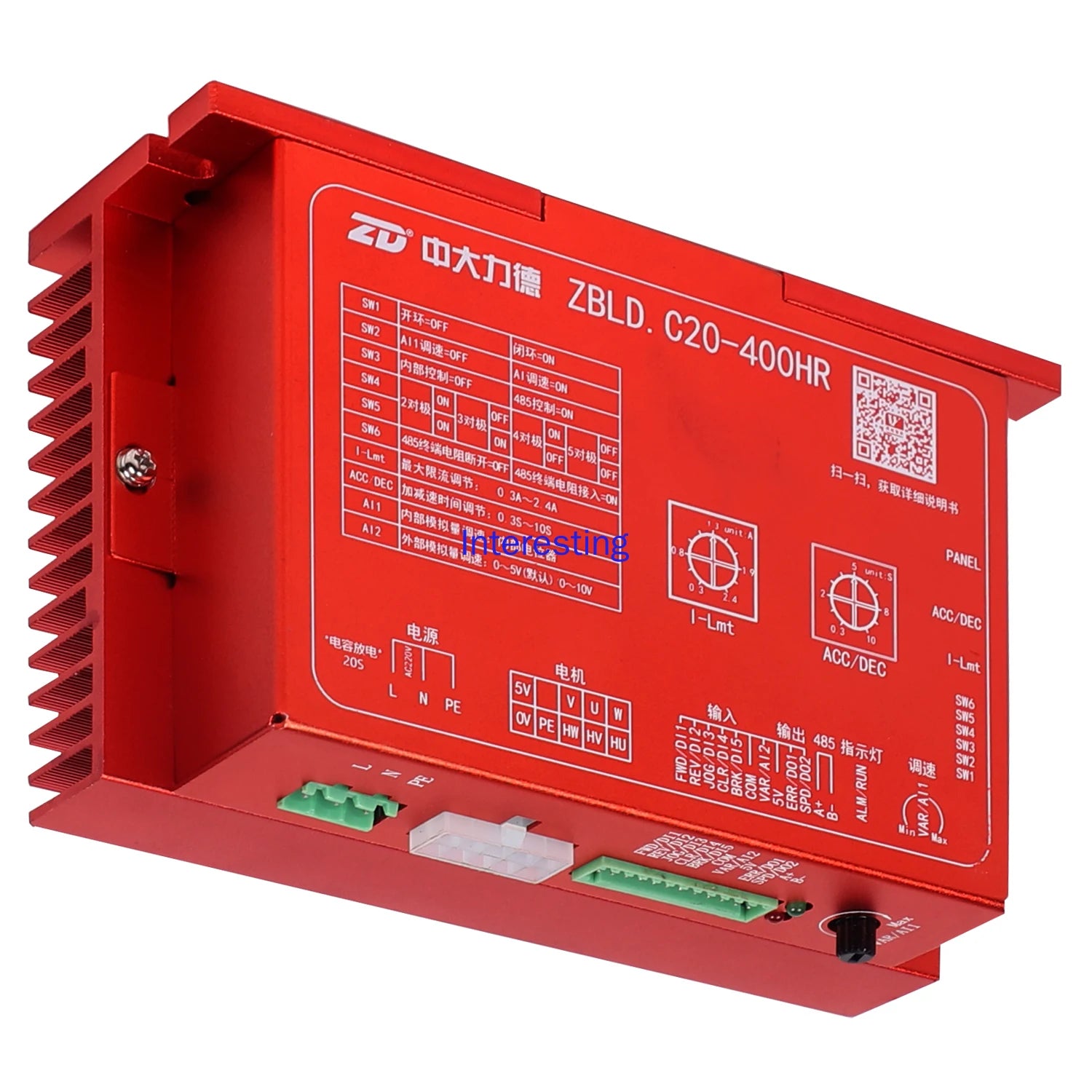 ZBLD.C20-400LR Low Voltage Brushless DC Motor Drive Controller Speed Governor Zpaxo