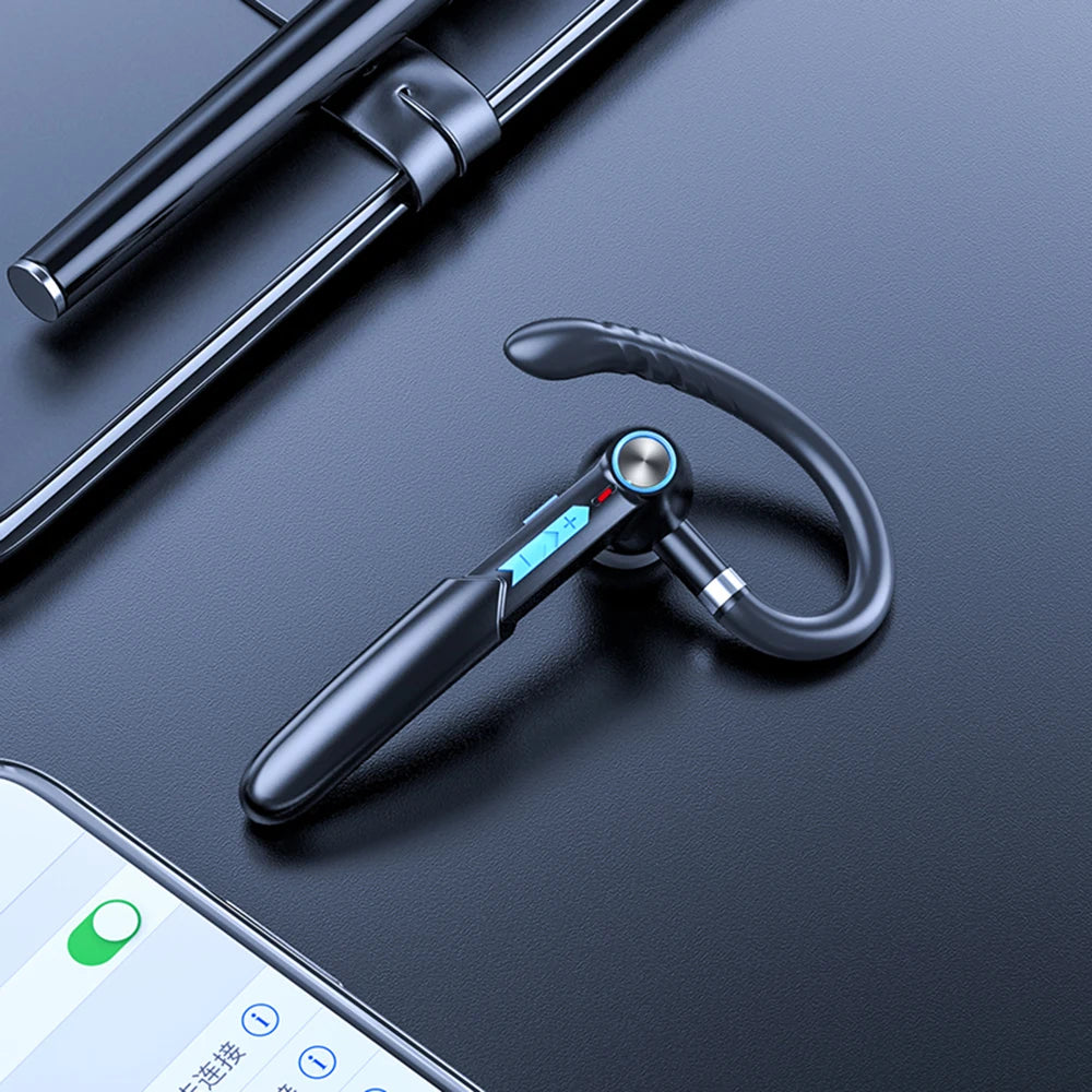 Wireless Headset Business Earphone Handsfree Bluetooth-Compatible 5.0 Headset Fingerprint Touch HIFI Earpiece With Mic HD Call Zpaxo Blue