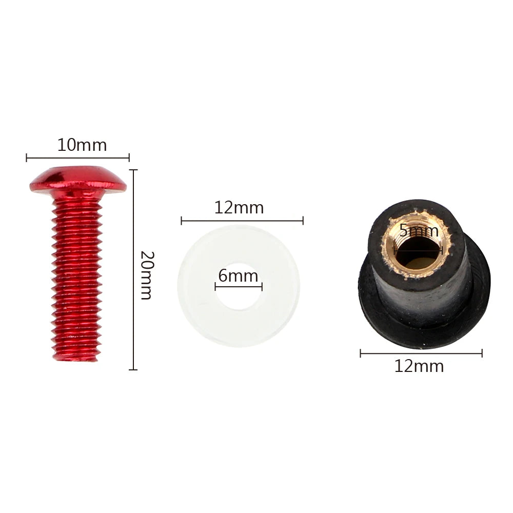 Fairing Screen Fasterners Windscreen Nut Bolt Washer Screw 10Pcs/set Universal Motorbike Windshield Fasterner Kit M5 x 15mm Zpaxo