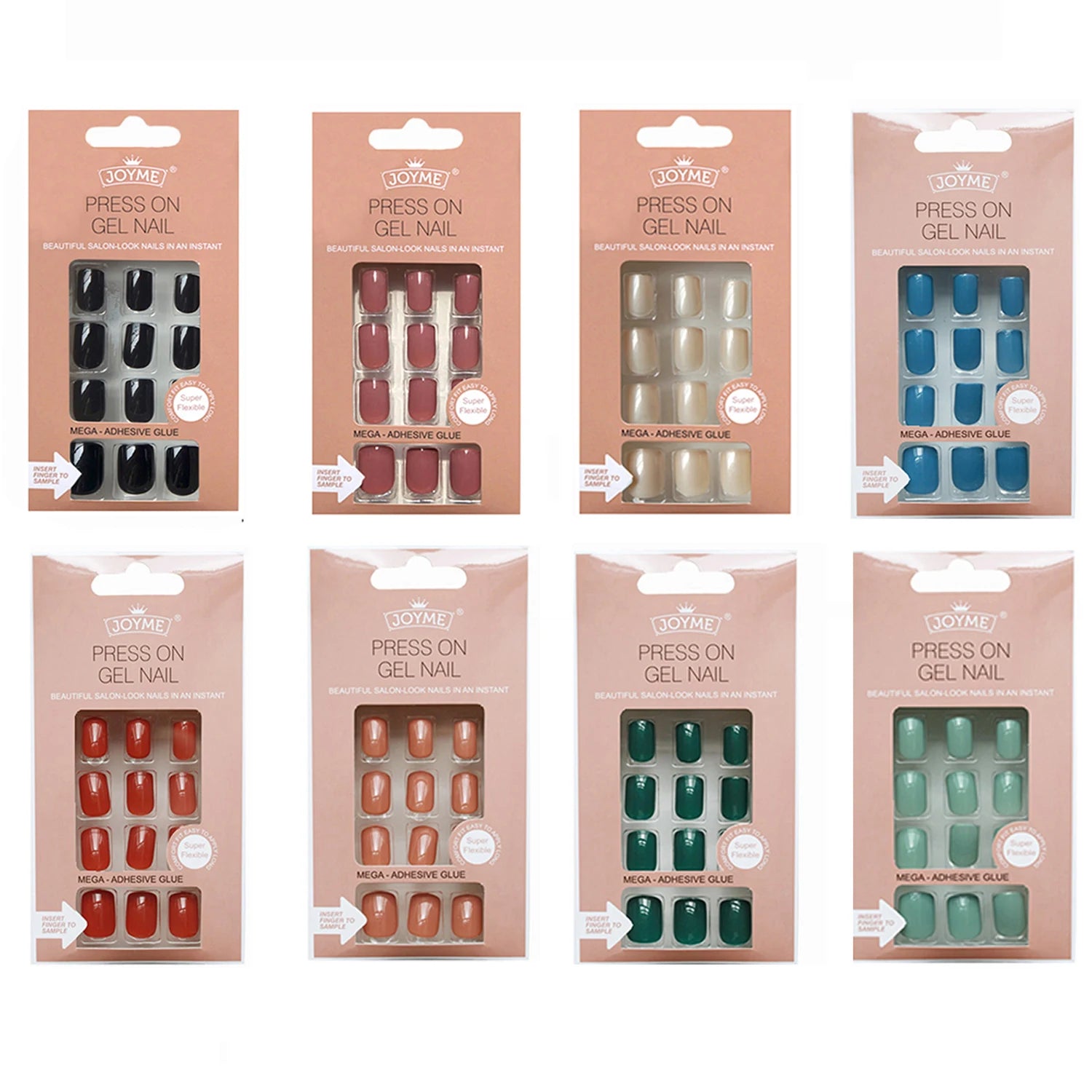 Box Detachable Square Head Short False Nails Press Artificial Zpaxo