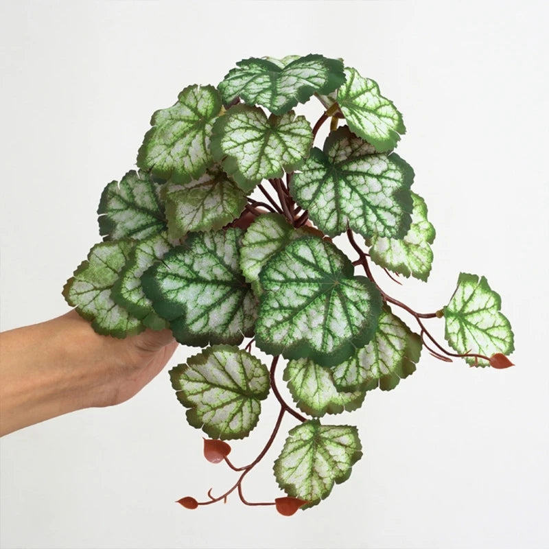 Artificial Reptile Terrarium Plants Realistic Tropical Leaves Tank