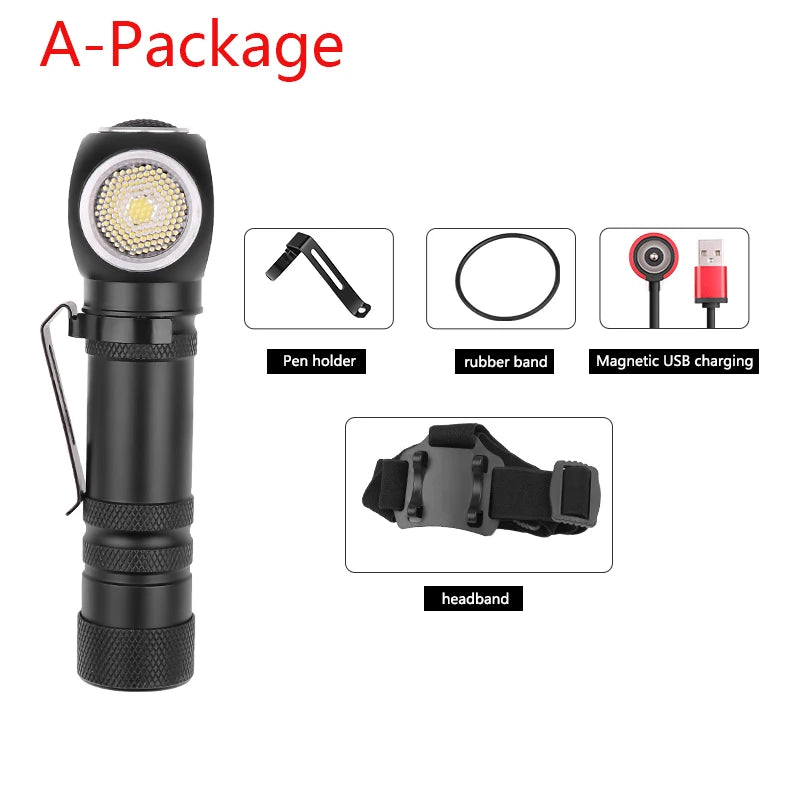 POCKETMAN XHP50 LED Rechargeable Flashlight & Magnetic Head Torch