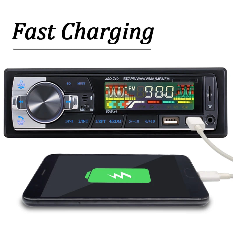 Hippcron Car Radio Audio 1din Bluetooth Stereo MP3 Player FM Receiver