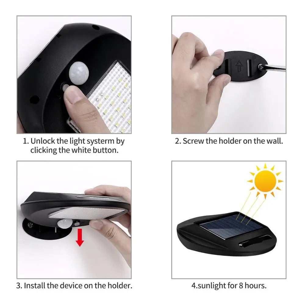 Solar Lights 30LED Waterproof Motion Sensor Powered Detector Garden Zpaxo