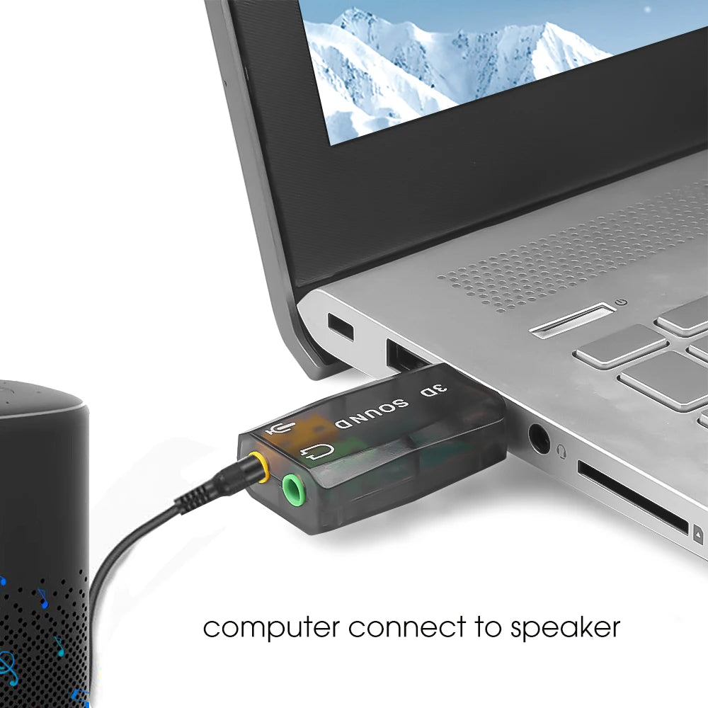 Mini External Usb Mic Headphone Jack Stereo Headset 3d Sound Card
