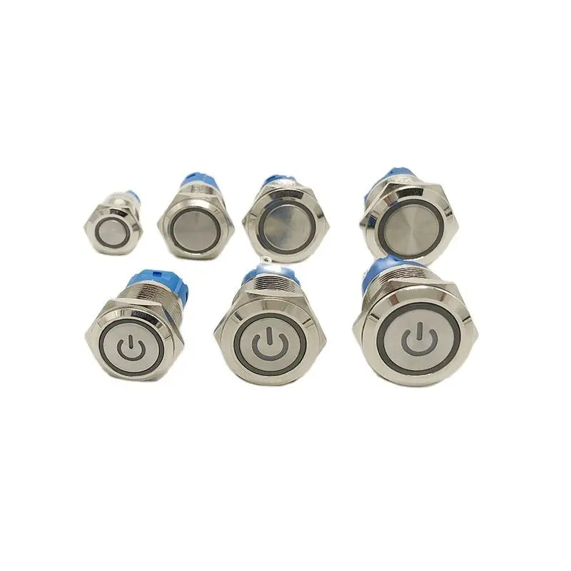Push Button Start Stop Power Switch Metal LED Light 5 12 220 V MM Without Fixation Backlit Connected Electrical Outlets On Off Zpaxo