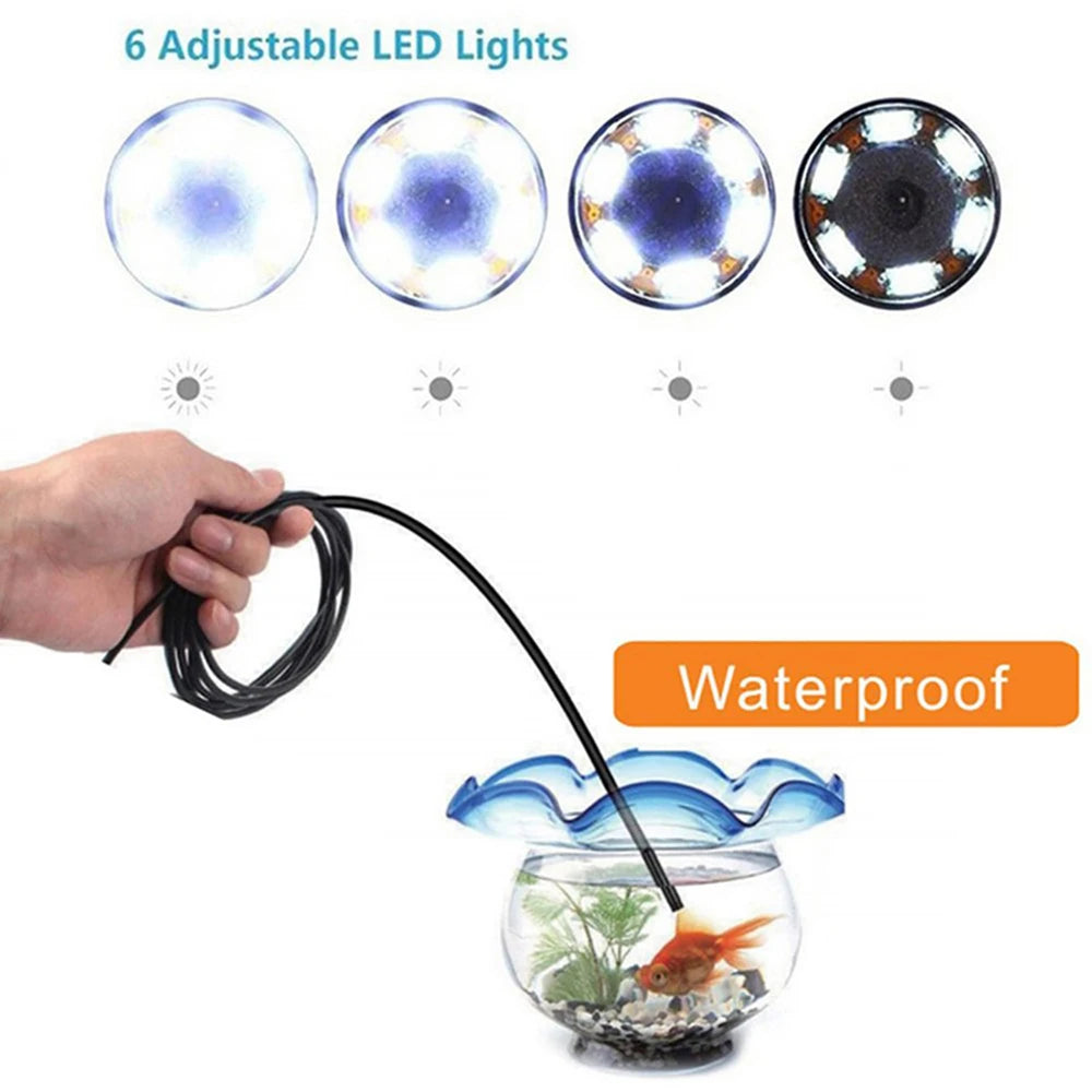 1M USB TypeC Pipe Inspection Camera Borescope 7mm HD Type-C Flexible Snake 6LED USB Soft Wire Cable for Android Endoscope Camera Zpaxo