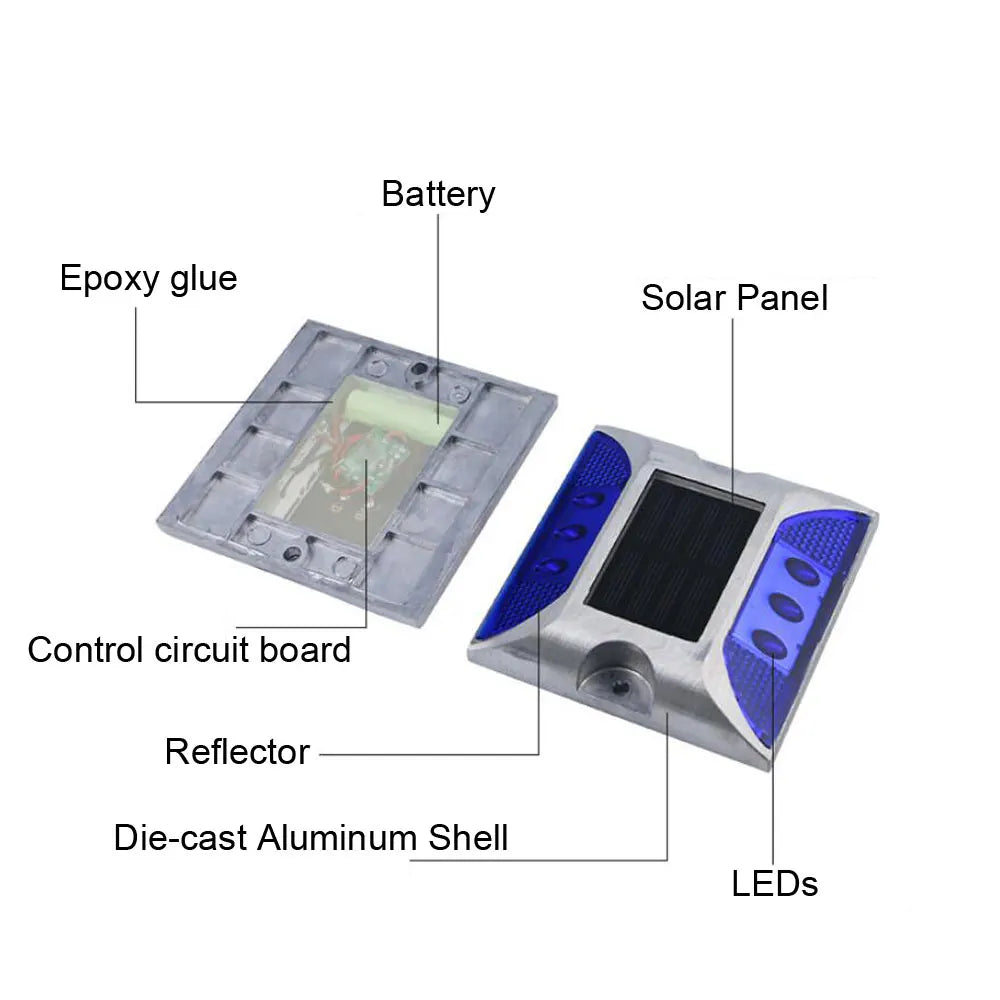 Solar LED Road Stud Light | IP68 Aluminum Reflective Ground Marker