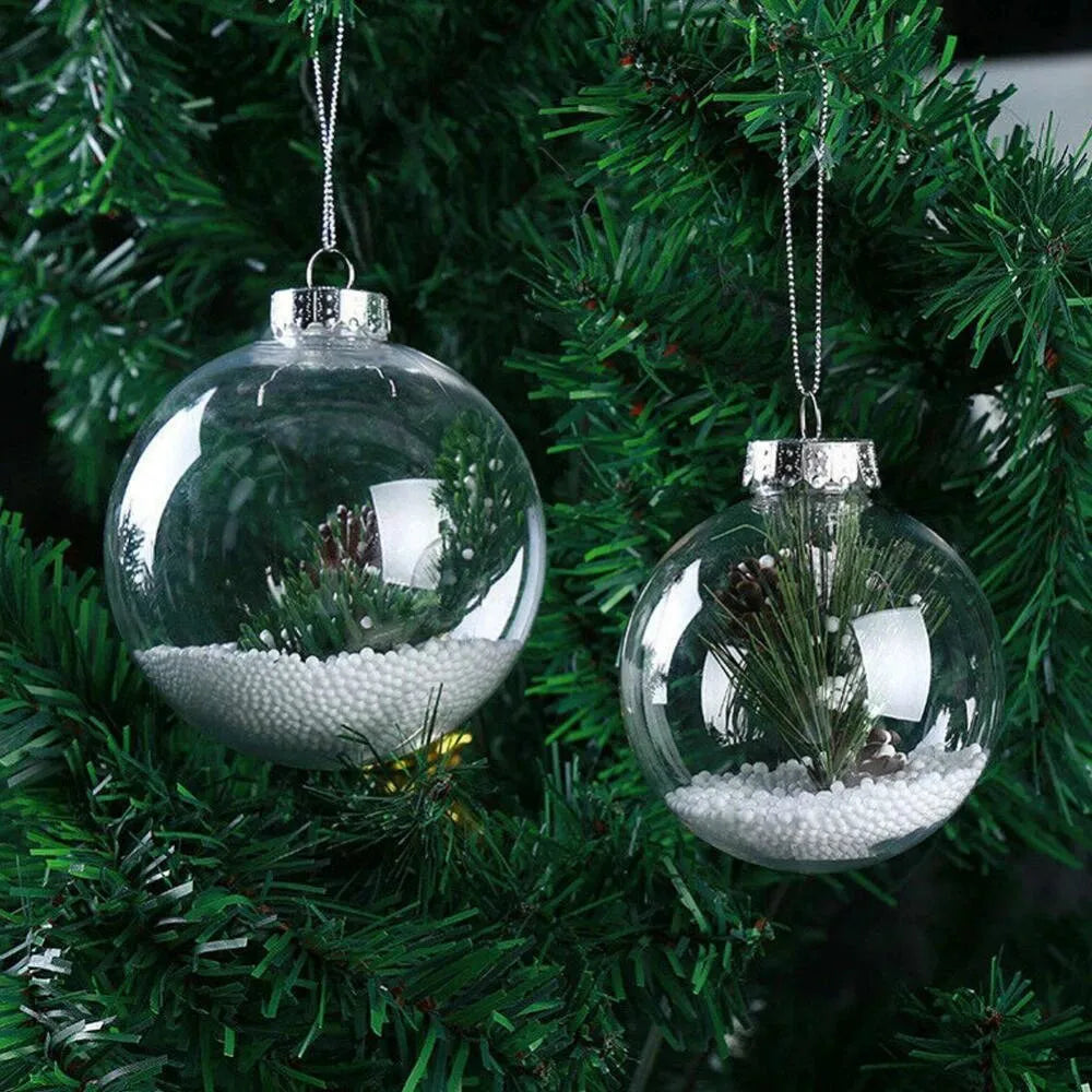 Clear Fillable Christmas Baubles 6cm 8cm 10cm – DIY Ornaments