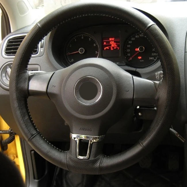 With Needles Thread Car Steering Wheel Cover DIY Leather Decoration Interior Caravan Trailer Truck Off Road 4x4 Auto Accessories Zpaxo