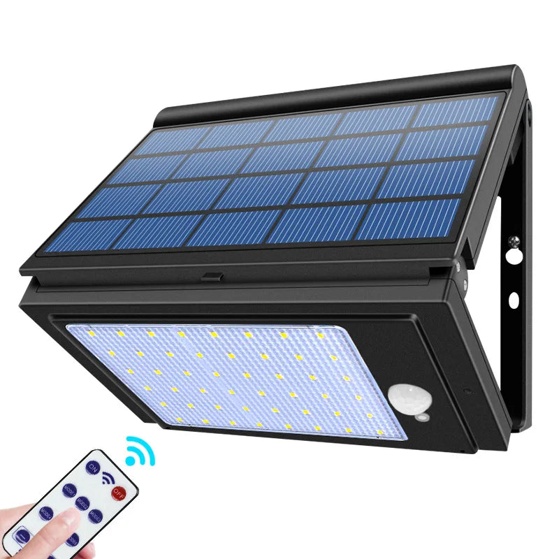 Solar Panel Lights Outdoor with Motion Sensor Waterproof Folding LED Light With 6 Modes Lighting For The Garden Wall Solar Lamp Zpaxo 48LED Warm China Mainland