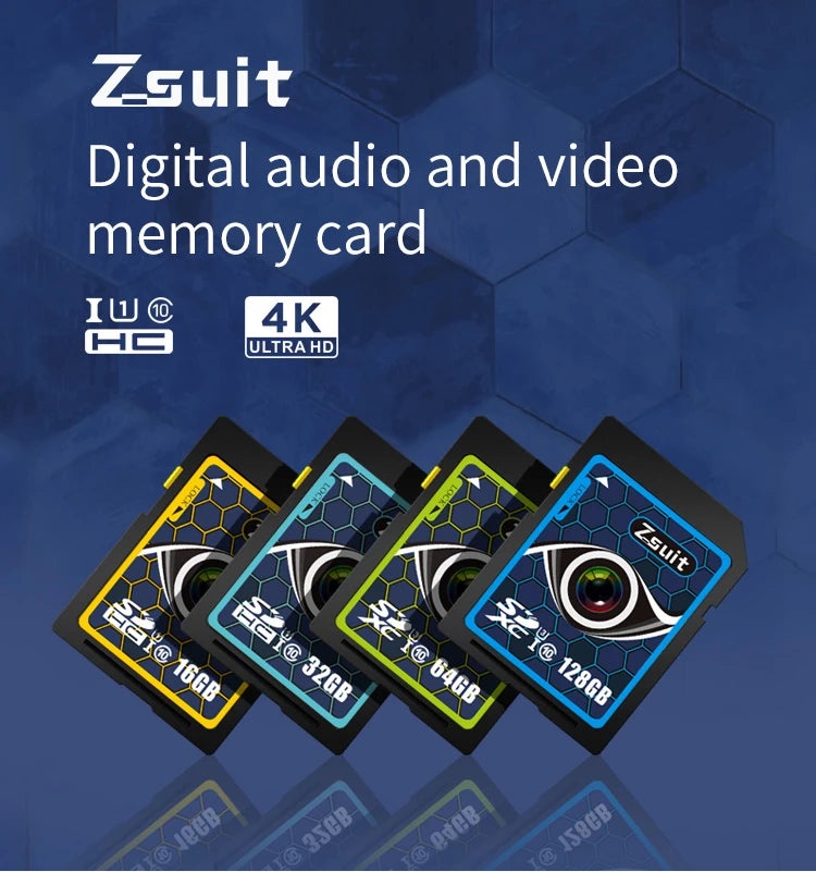 Zsuit High-speed Memory Cards SD Cards 64GB 256GB Class10 U3 SD Chip Card 128GB Universal Camera UAV/TV Series 4k HD Big Cards Zpaxo