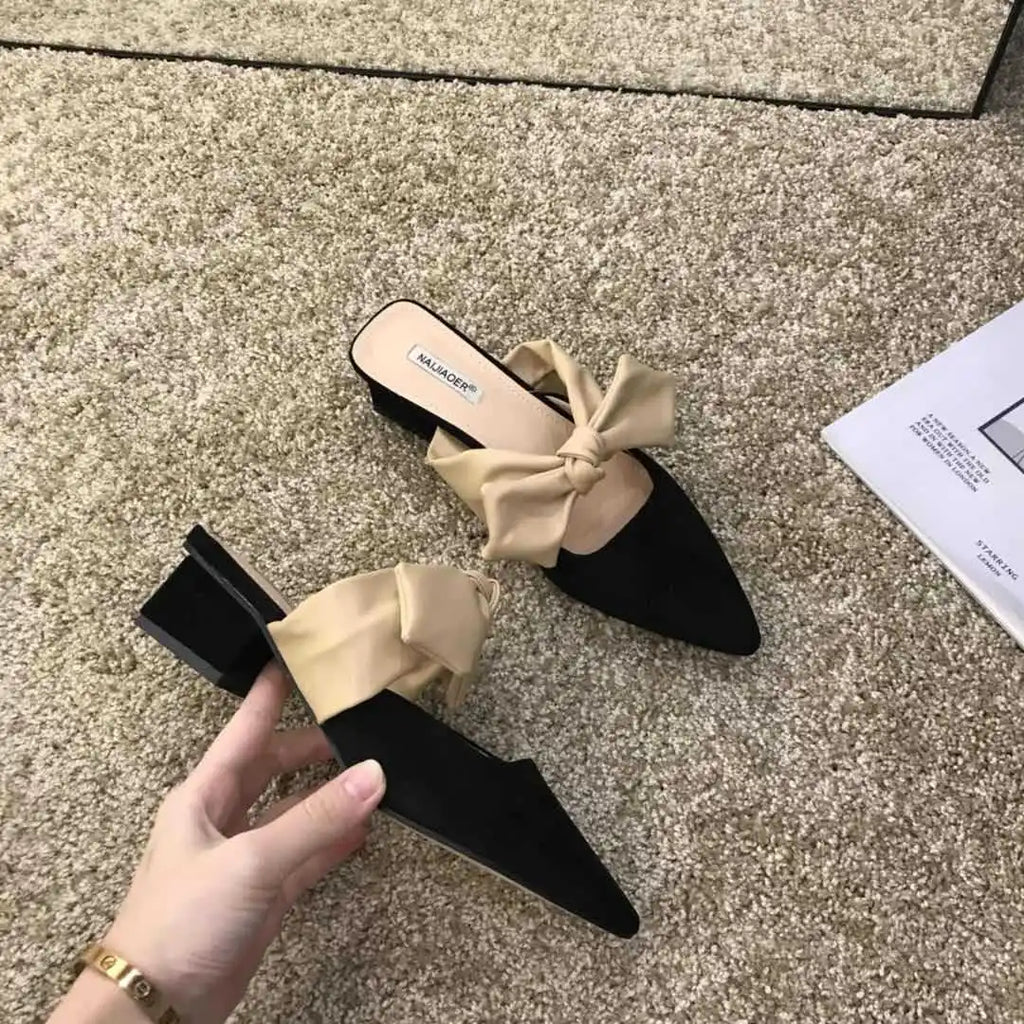 Ladies slippers pointed shallow mouth slippers women flat bottom 2020 spring new Korean style slippers luxury Zpaxo