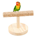 Parrot Wooden Tabletop Perch Toy Bird Stand Training Exercise Sisal Claw Feet Grinding Stick Bite Chew Toy Bird Supplies Zpaxo Default Title