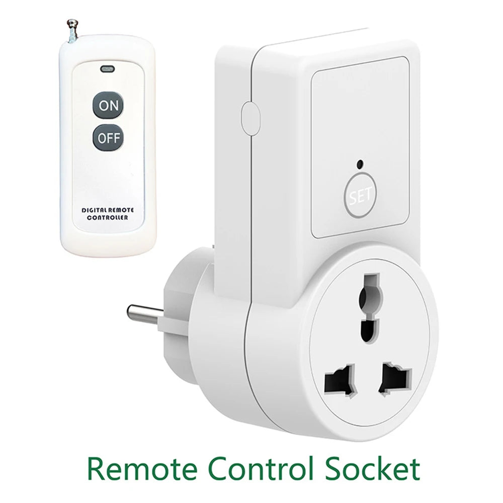 Remote Control Wireless 433MHz Switch Electric Socket EU 220V Remote Control Plug Learning Code Controller Zpaxo