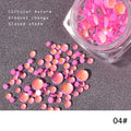 Candy Color Mixed Size Mermaid Round Clear Glass Crystal Bead Hemispherical AB 3D Nail Art Rhinestones DIY Flatback Acrylic Deco Zpaxo 04