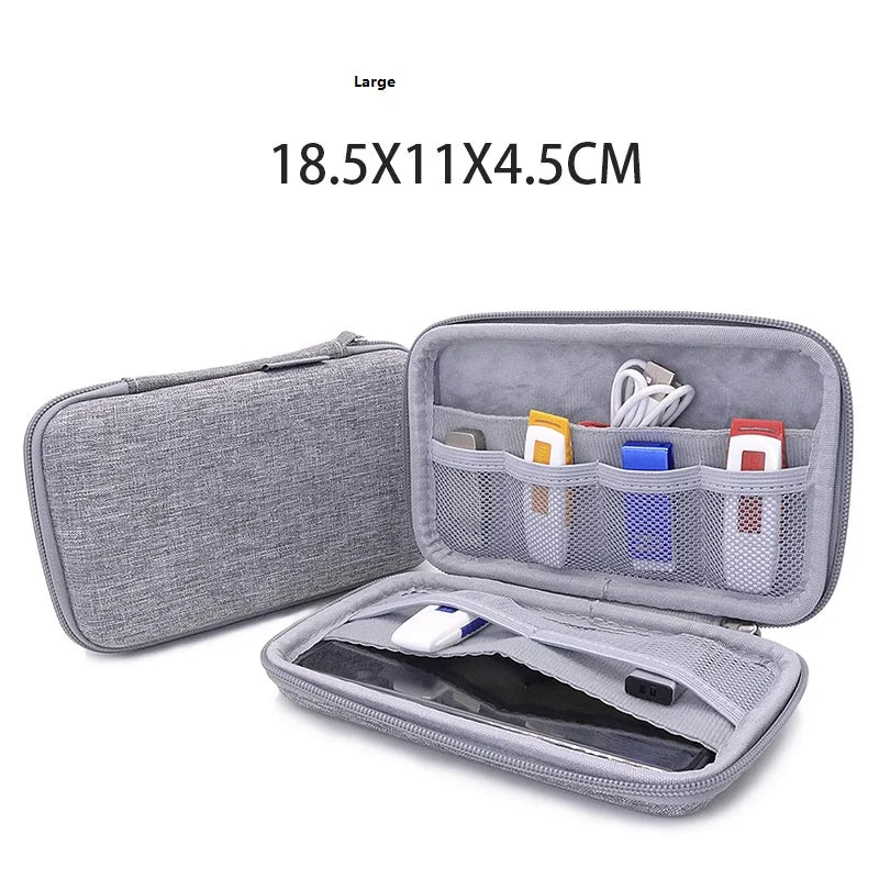 Hard Shell Bag Grey Travel Carrying Protective Case USD Disk Key Zpaxo