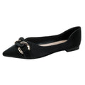 Women's Flat Shoes 2021 Spring Autumn Pointed Shallow Chain Boat Shoes Women's Shoes Large Size 41 42 43 zapatos para mujer Zpaxo black 39