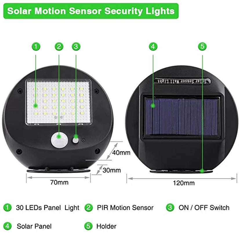 Outdoor Solar Motion Light Sensor Wall Lamp LED Weather Resistant Zpaxo