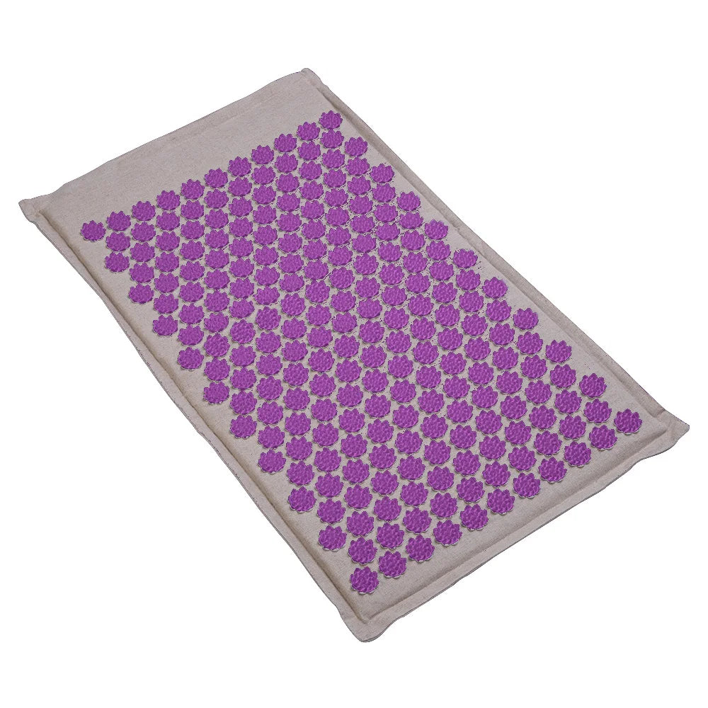 Lotus Spike Acupressure Mat Cushion Nature Linen Coconut Palm Back Neck Foot Massage Indoor Home Fitness Pillow Gym Mat Home Zpaxo 1pc Gray purple
