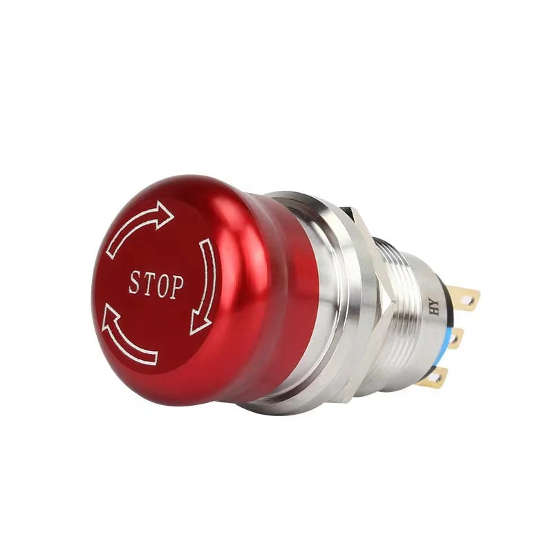 Emergency Stop Buttons E-STOP Power Switch Controller 220v Electrical Outlets NO+NC 16/19/22mm Red Symbol 1NO1NC 2NO2NC Latching Zpaxo 22mm STOP No pattern 2NO2NC