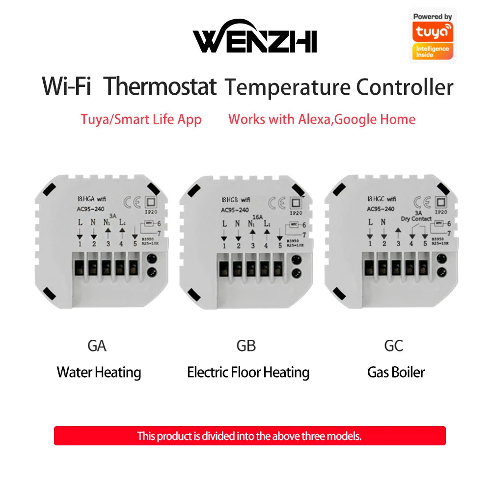 Wifi Warm Floor Thermostat Digital Temperature Controller For Water Heating Electric Gas Boiler Tuya Smart Life Alexa Home 220V Zpaxo
