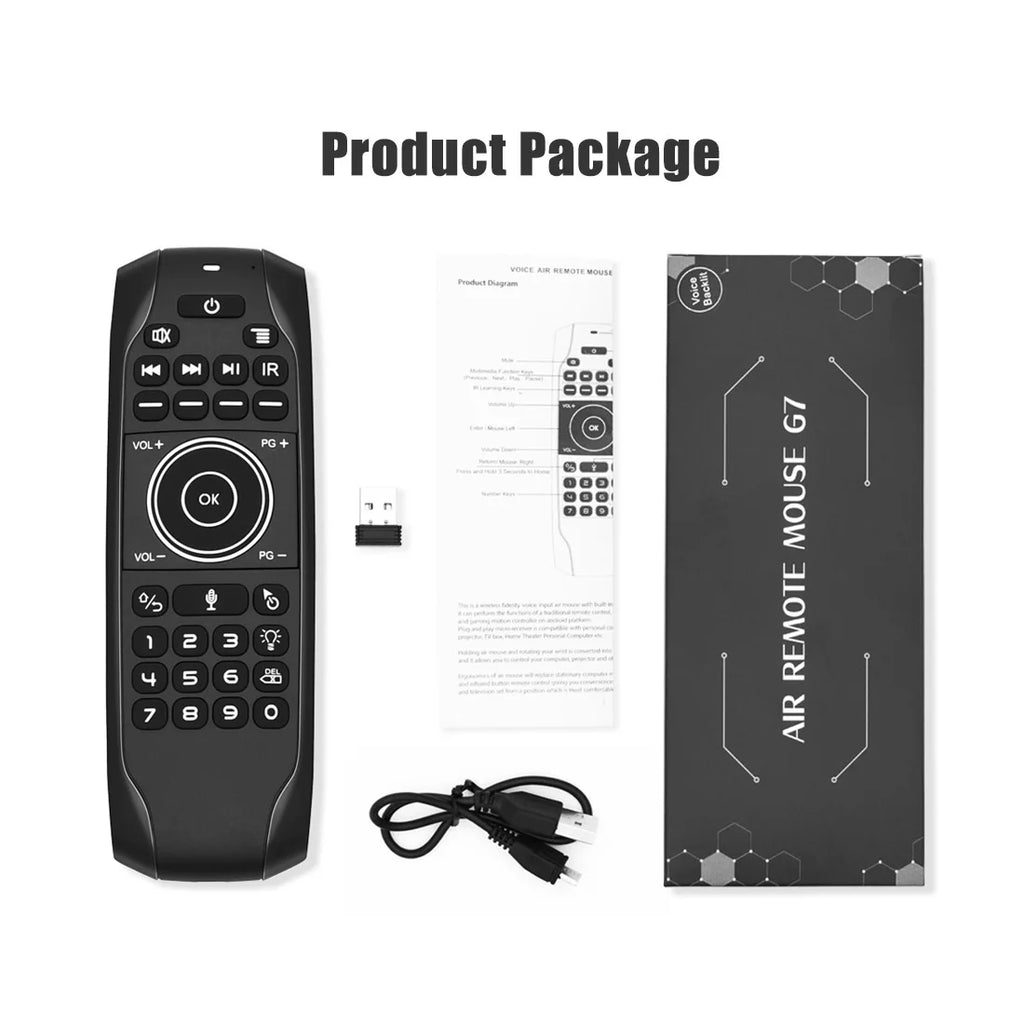 G7V PRO Backlit Gyroscope 2.4G Wireless Voice Air Mouse Russian English Keyboard Smart Remote Control For Android TV BOX X96 TX6 Zpaxo