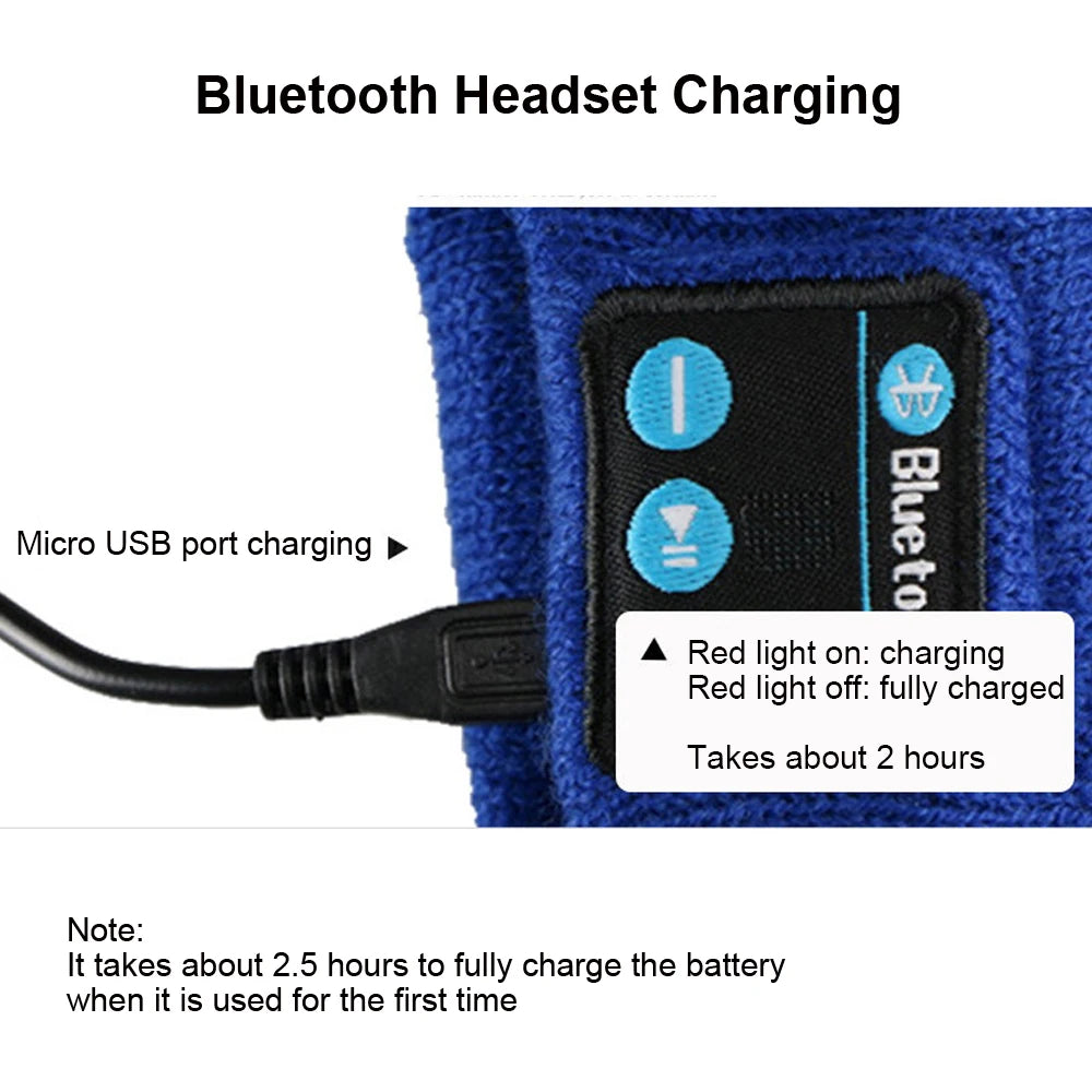 Winter Bluetooth-Compatible Earphone USB Rechargeable Music Headset Warm Knitting Beanie Hat Cap Wireless Sport Headphone Zpaxo