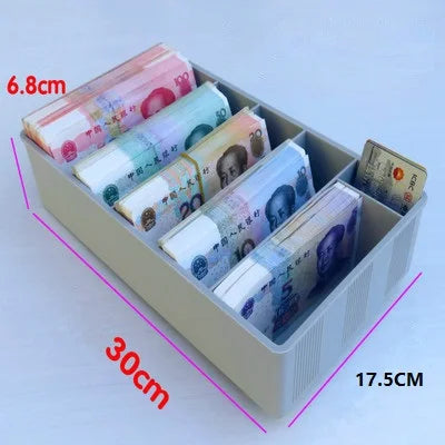 Money Counter case Cash Tray Drawer Register Insert Tray Replacement Plastic Bills Coins Compartments Money Storage Box Store Zpaxo