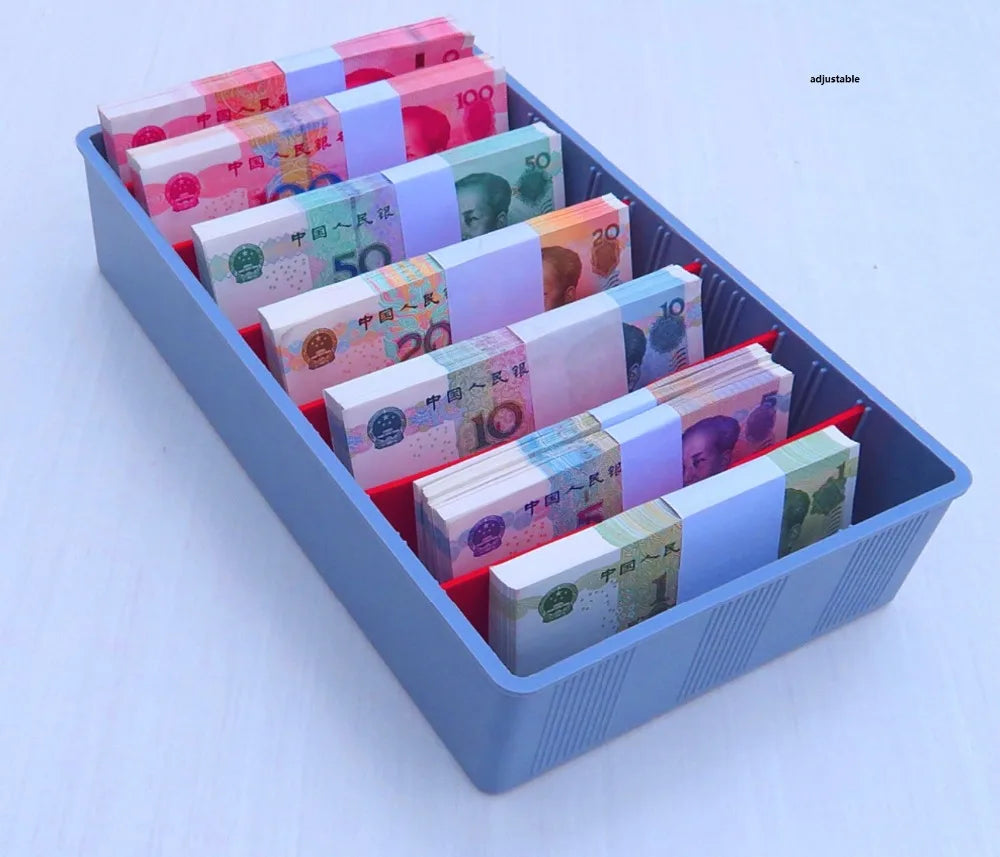 Money Counter case Cash Tray Drawer Register Insert Tray Replacement Plastic Bills Coins Compartments Money Storage Box Store Zpaxo
