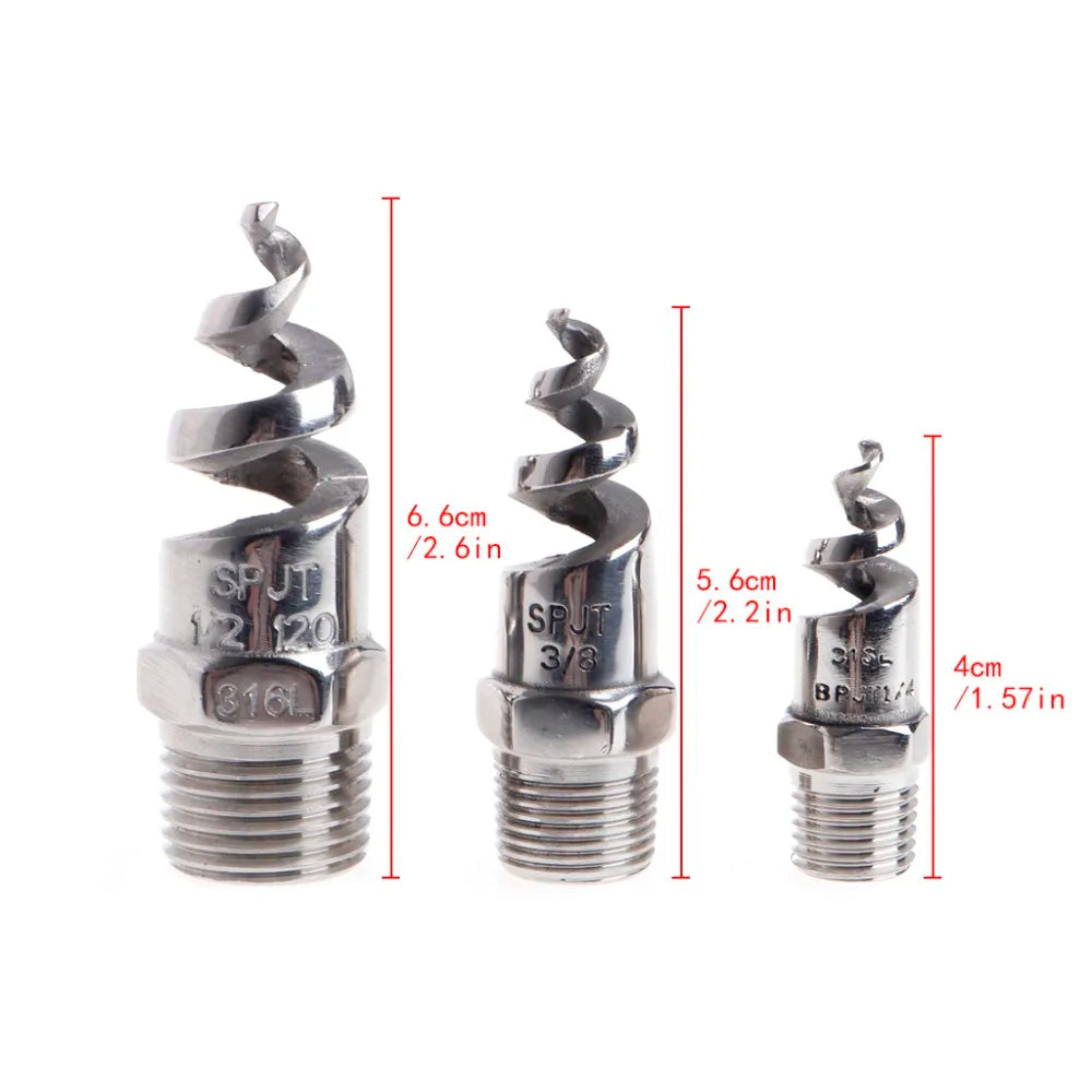 1 4 3 8 2 Stainless Steel Spiral Cone Atomization Nozzle Spray