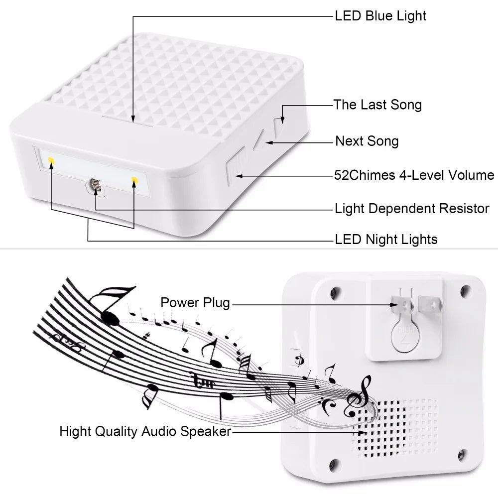 Solar Wireless Doorbell Low Power Home IP65 Waterproof 300M Door Bell Chime Outdoor Doorbells Zpaxo