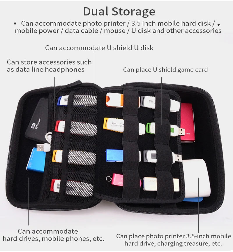 Large HDD Protect Bag External Desktop Hard Drive Power Bank USB Zpaxo