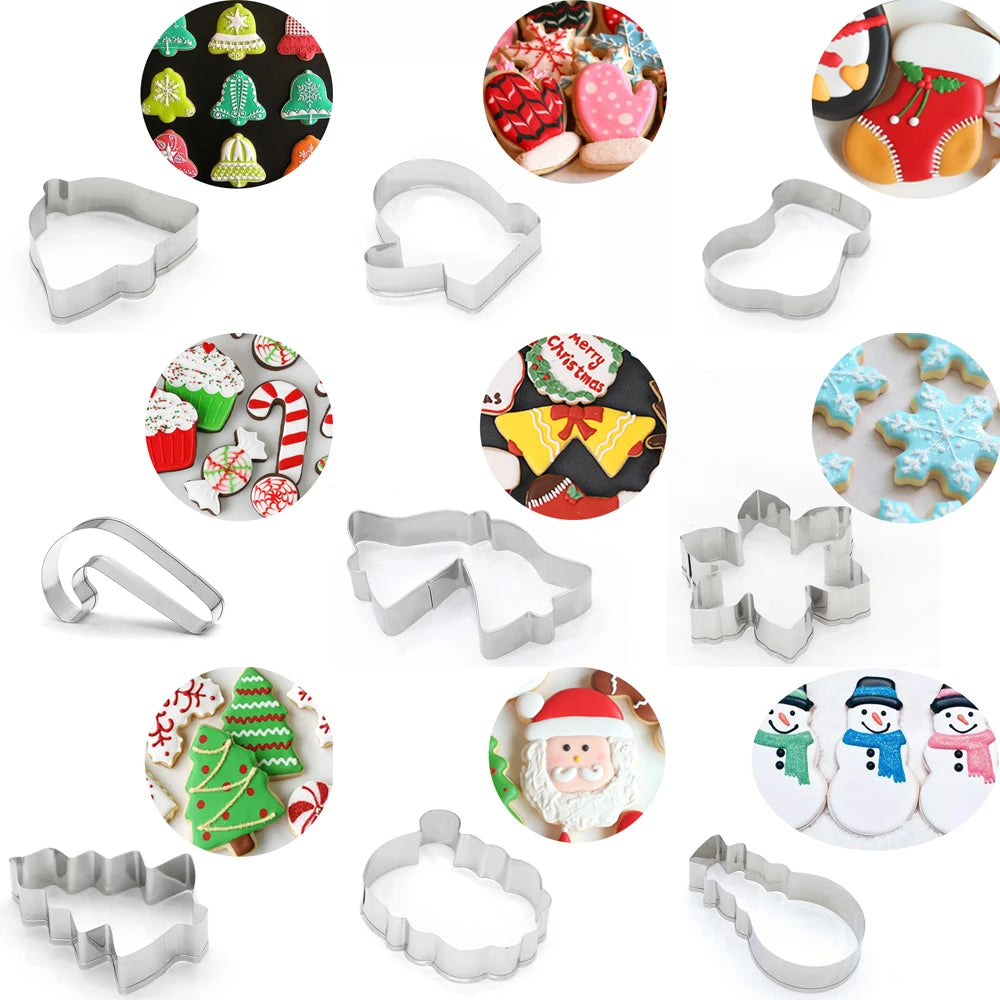 Christmas Cookie Cutters – Stainless Steel Xmas Baking Molds Cookie Cutter Set Zpaxo