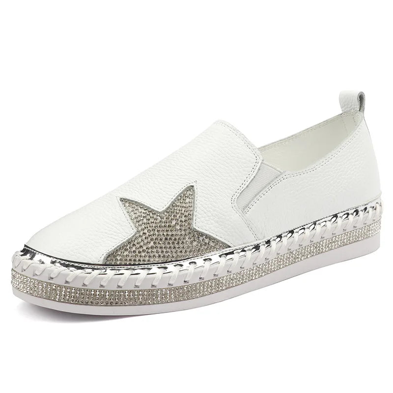 Flats Shoes Women 2021 New Autumn Loafers Flats Ladies Espadrilles Women Moccasins Ladies Bow Shoes Female Slip-on Creepers Zpaxo