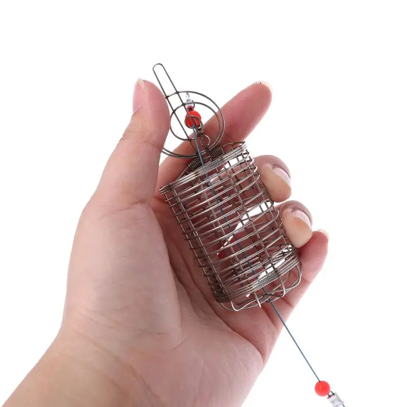 Aquarium Shrimp Small Bait Feeder Cage Dry Spinach Feeding Basket Stainless Steel Cage for Fish Floating Food Zpaxo