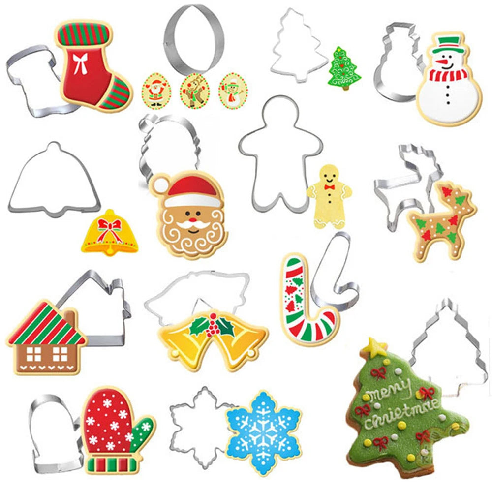 Christmas Cookie Cutters – Stainless Steel Xmas Baking Molds Cookie Cutter Set Zpaxo