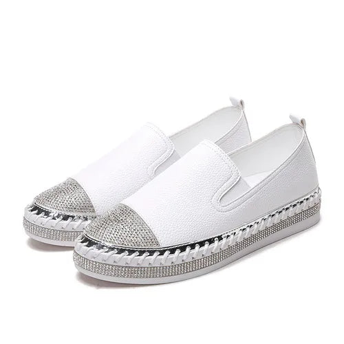 Winter Shoes women flat moccasins mixed colors bling crystal loafer slip-on embroider platform espadrilles new ladies shoes Zpaxo 2 37