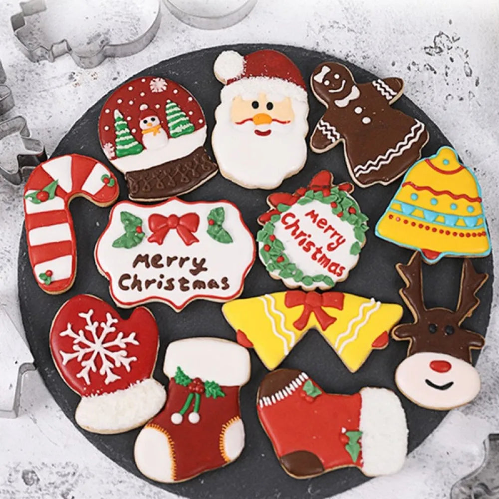 Christmas Cookie Cutters – Stainless Steel Xmas Baking Molds Cookie Cutter Set Zpaxo