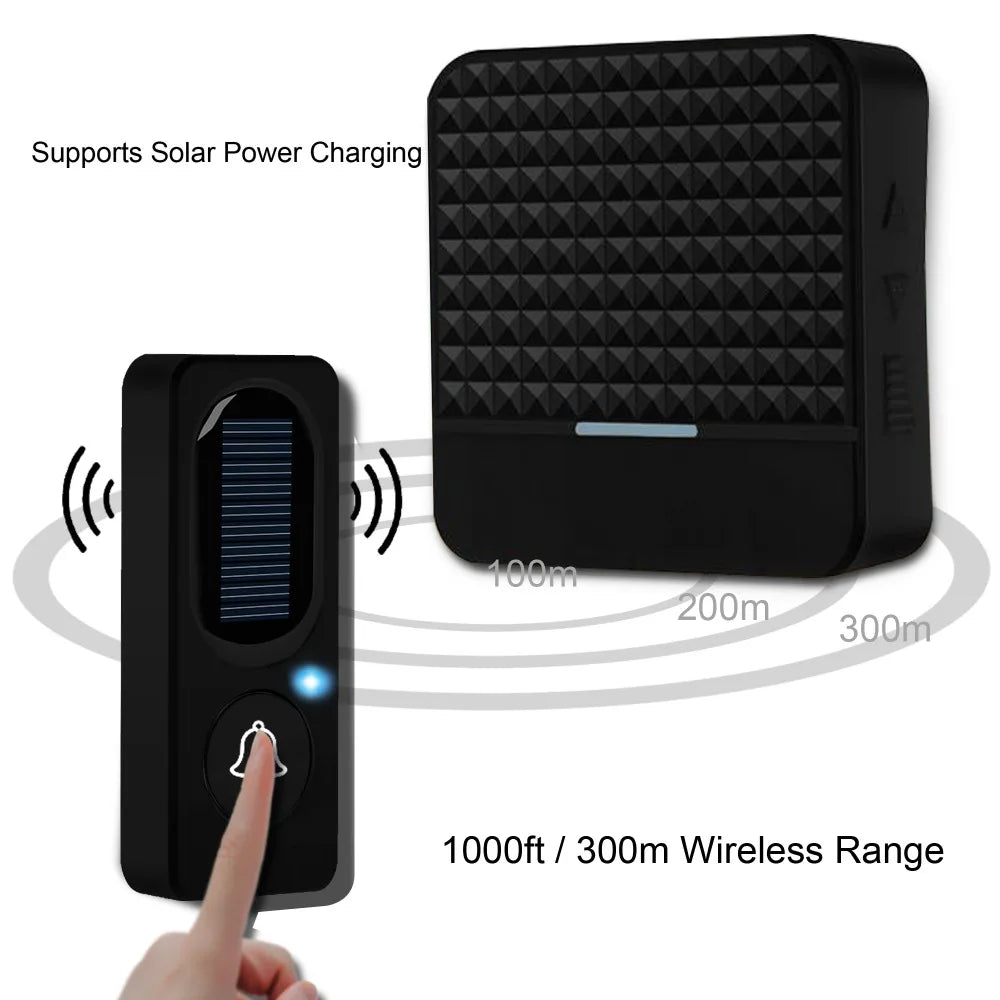 FORECUM Wireless Doorbell Waterproof LED 300M Remote 52 Ring Chimes 4 Zpaxo
