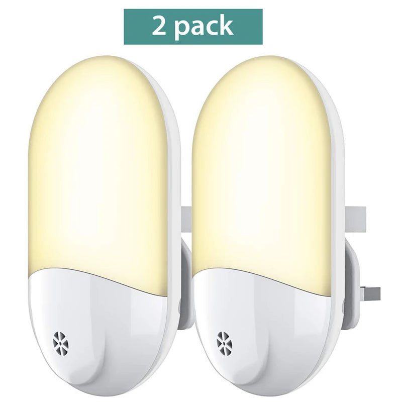 Plug in LED Night Light - Plug-and-Play Automatic Dusk to Dawn Photocell Sensor Night Lighting Lamp 2 Pack, Plug-in Wall Light Zpaxo EU plug