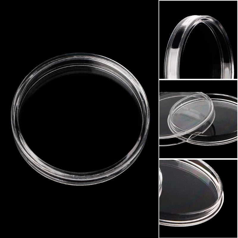 40.6mm Clear Plastic Round Coin Holder Capsule Direct Fit For 1oz American Silver Eagles Protective Cover Zpaxo