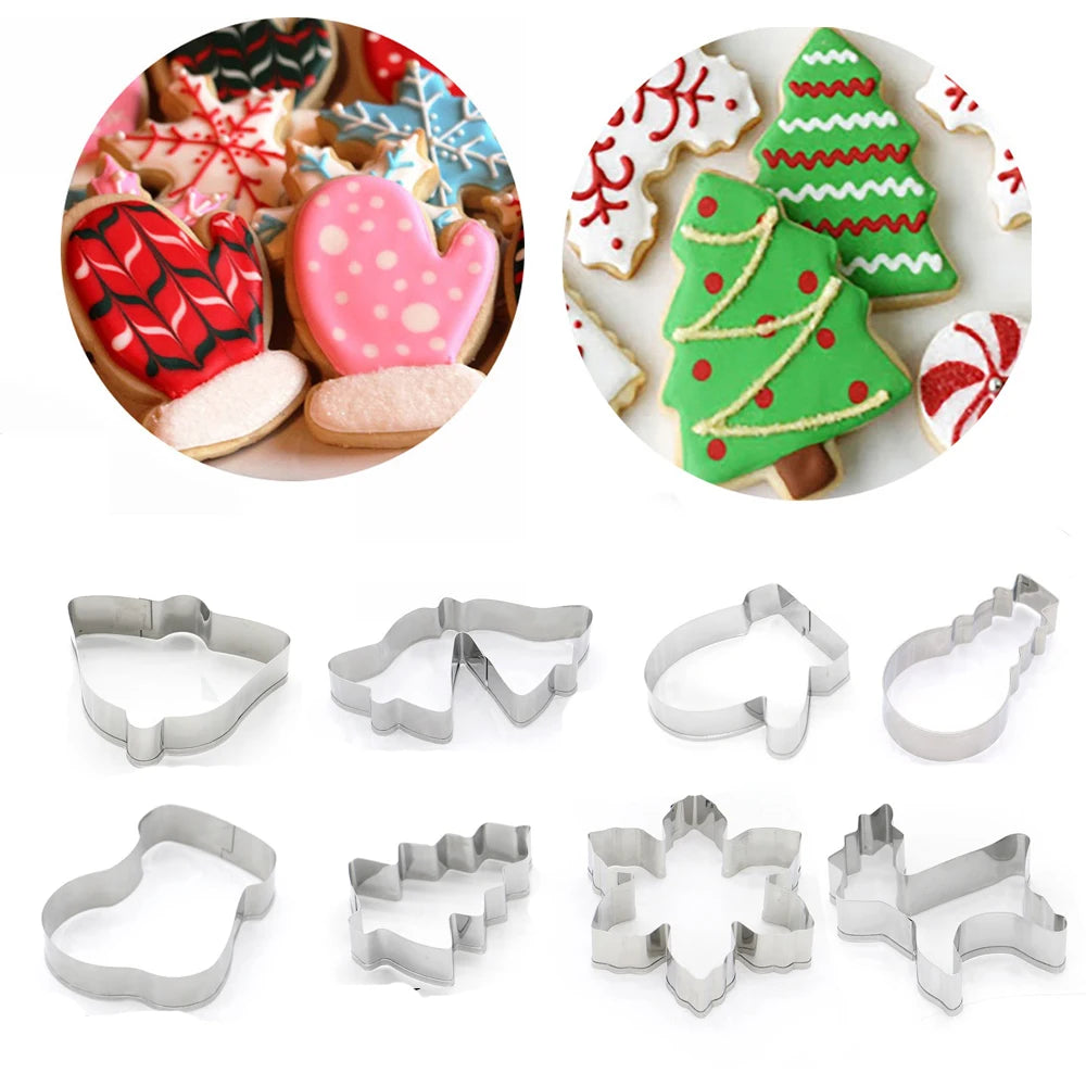 Christmas Cookie Cutters – Stainless Steel Xmas Baking Molds Cookie Cutter Set Zpaxo